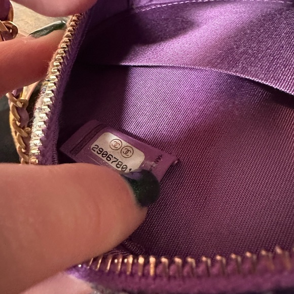 Authentic New Chanel Filigree Purple Multicolor Tweed Round Crossbody Bag - Picture 10 of 12